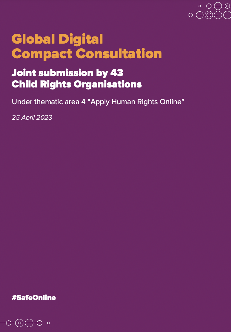43 organisations call upon #GlobalDigitalCompact to lead the way to reverse the wave of online child sexual exploitation & abuse